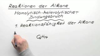 Reaktionen der Alkane  Homolytischer und heterolytischer Bindungsbruch  Chemie  Organische Chemie [upl. by Oiluig]