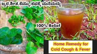 Home Remedy for Cold Cough amp Fever ಮನೆ ಮದ್ದು Kashaya for Cold amp Cough in Kannada Coastal Cooking [upl. by Hokanson]