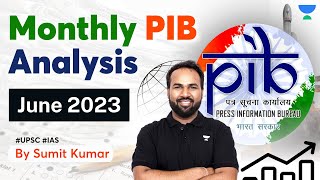 Monthly PIB Analysis  Current Affairs June 2023  UPSC 202324 By Sumit Kumar [upl. by Atiuqer]