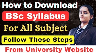 How to download BSc Syllabus from University Website for All subjects 202324 [upl. by Velasco]