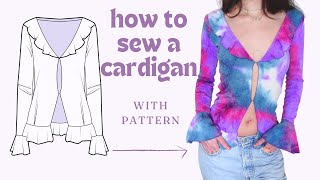 how to sew a cardigan with flounces  step by step sewing tutorial [upl. by Fax]