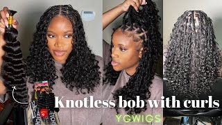 The best human hair for Knotless bob with curls ft YGWIGS [upl. by Bernadina]