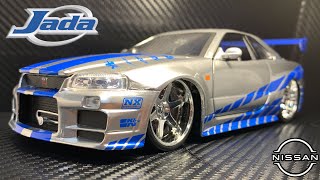 JADA TOYS 118 Fast amp Furious BRIANS NISSAN SKYLINE GTR BNR34 [upl. by Britt]