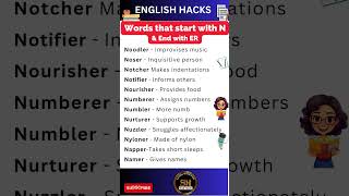 Students important vocabulary that start with N amp end with ER  studyhacks123 vocabulary shorts [upl. by Ailil]