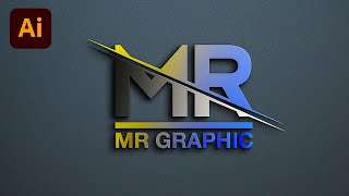 How to make a logo in adobe illustrator MR Letter Logo Design  Logo design illustrator [upl. by Niall]