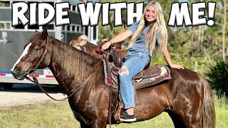 TACK UP amp RIDE WITH ME WESTERN  Florida Horse Trail Ride [upl. by Dane]