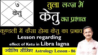 केतु का तुला लग्न के विभिन्न भावों में शुभअशुभ प्रभाव  effect of Ketu in Libra lagna lesson 86 [upl. by Banerjee]