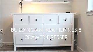 building an ikea HEMNES 8 DRAWER DRESSER IKEA FURNITURE ASSEMBLY [upl. by Epolenep164]