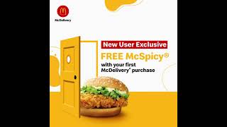 McDelivery® New User Exclusive  FREE McSpicy® [upl. by Jacobson]