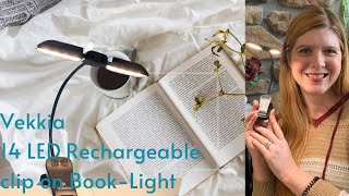 Vekkia led rechargeable book light review and demo by Sara [upl. by Normandy]