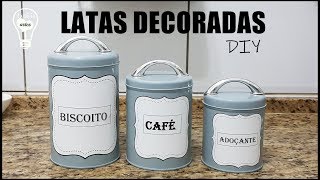 DIY LATAS DECORADAS DECORAÇÃO COM LATAS LETICIA ARTES [upl. by Dulciana294]