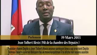 Depite a Jean Tolbert Alexis anonse sanksyon biwo a ap pran kont Depite Arnel Belizaire [upl. by Nierman255]