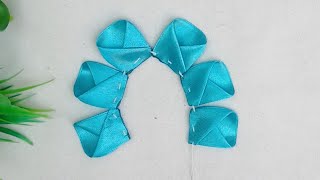 How to Make Amazing Ribbon Flower  DIY Satin Ribbon Flower Making Idea [upl. by Gaylene]