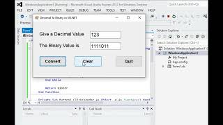 Decimal To Binary Converter in VB NET [upl. by Syck]