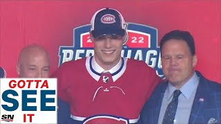 GOTTA SEE IT Montreal Canadiens Take Juraj Slafkovsky With No 1 Pick In 2022 NHL Draft [upl. by Bowler45]