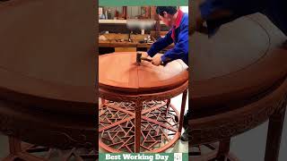 Best working day 1734 Wooden table assembly process [upl. by Euphemie7]