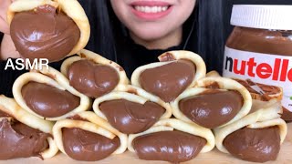 ASMR Nutella Chocolate Crepe Rolls  Mukbang Eating Sounds [upl. by Rubie422]