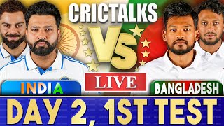 Live IND Vs BAN Day 2  1st Test  Live Scores amp Commentary  India vs Bangladesh  Last 8 Ov [upl. by Nona495]