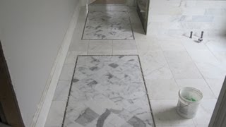 Master bathroom marble tile floor [upl. by Baptist]