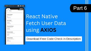 How to fetch API in React Native Expo  How to use AXIOS in React Native Expo [upl. by Billy572]