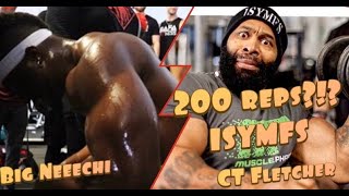 Big Neechi performs 200 reps with CT Fletcher at Alphalete Gym ISYMFS [upl. by Ahseyd]