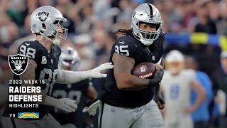 Raiders’ Best Defensive Plays From 6321 Win Over LA Chargers in Week 15  NFL [upl. by Tihw]