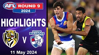 HIGHLIGHTS  Richmond Tigers vs Western Bulldogs  2024 AFL [upl. by Ayaros]