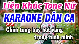 Karaoke Liên Khúc Cha Cha Dân Ca Tone Nữ  NS Kim Cương [upl. by Rudolfo]