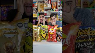 Probando las PAPITAS más RARAS del Mundo 🤯😱 sisomosgemelos papitas doritos cheetos lays [upl. by Kurys]