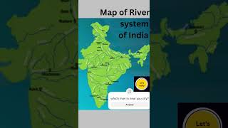 Map of River system of India rivers of india bharat ki Nadiya rivers youtuber shorts yt [upl. by Ekul]