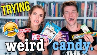 Trying WEIRD Foreign Candy CHALLENGE w Mel Joy REACTION  Collins Key [upl. by Lontson259]