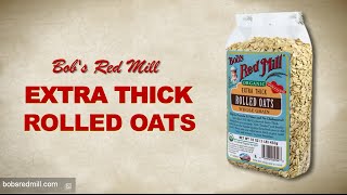 Extra Thick Rolled Oats  Bobs Red Mill [upl. by Akemat403]