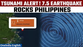 Philippines Rocked by 75 Magnitude Quake Triggers Tsunami Alert Oneindia News [upl. by Potter]