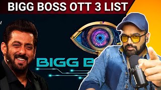 Bigg Boss OTT 3 Confirm Contestants LIST or Fake List [upl. by Alfreda190]