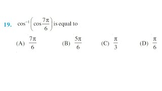 Ex22 19 cos1cos7π6  cos inverse cos 7pi by 6  class 12 exercise 22 question 19 [upl. by Googins]