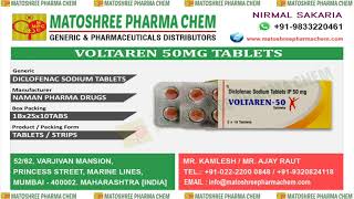 Voltaren50mgTablets Leading Suppliers in India • Matoshree Pharma Chem [upl. by Anauqaj]