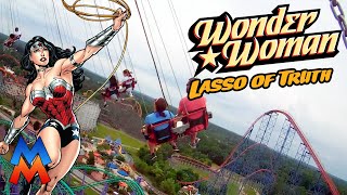 WONDER WOMAN Lasso of Truth Ride at Six Flags America  Morgan Madness [upl. by Ludie627]