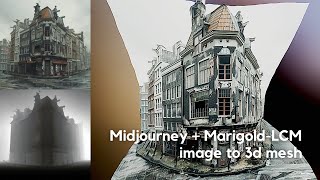 Midjourney generated Image into 3D using Depth Estimation  Marigold LCM  Stable Diffusion [upl. by Harad]