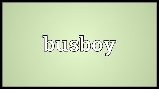 Busboy Meaning [upl. by Seravart]