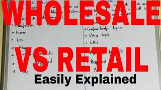 Wholesale vs RetailDifference between wholesale and retailWholesale and retail difference [upl. by Howard]