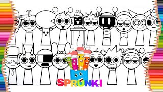 Drawing SPRUNKI Coloring pages How to color [upl. by Salter]