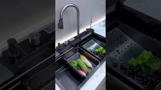 Workstation Kitchen Sink Kit With Digital Temperature Display amp Lighting Waterfall Faucet  SKS2305 [upl. by Noirod]