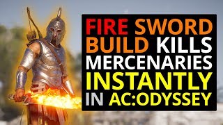 Epic Fire Sword Build Instantly Kills Mercs In AC Odyssey [upl. by Mcclimans]