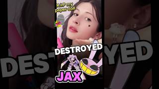 i DESTROYED my 🐰JAX💜💀 pApeR dOlL DIGITAL CIRCUS 🤡 ARTY PIE🥧Japan art crafts anime handmade [upl. by Itnahsa]