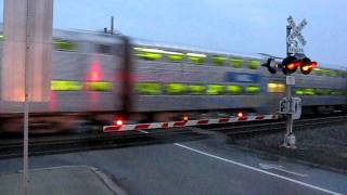 Northbound Metra crossing Techny Road at twilight March 2009 [upl. by Zeus442]