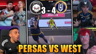 Westcol Zein DjMario Futbolitos y mas REACCION PERSAS FC 3 vs WESTSANTOS FC 4 KingsLeague [upl. by Chatterjee]