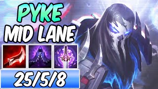 FULL AD BURST PYKE MID  PSYOPS PYKE GAMEPLAY  New Build amp Runes  League of Legends [upl. by Athey71]