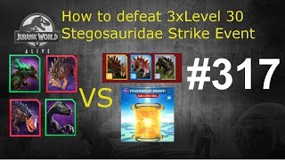 How to defeat epic 3 x Level 30 Stegosauridae Strike Event Jurassic World Alive Deutsch 317 [upl. by Itsyrc51]