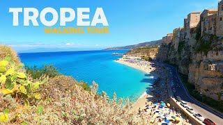 Tropea Calabria Italy  2022 Walking Tour in 4K  Beach Sea Caves and Panoramic Views [upl. by Vaules655]