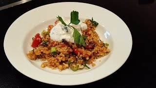 Bulgur Salat mit Zitronen Minz Joghurt  •lecker im Sommer wie im Winter• frische Zutaten• [upl. by Suckram]